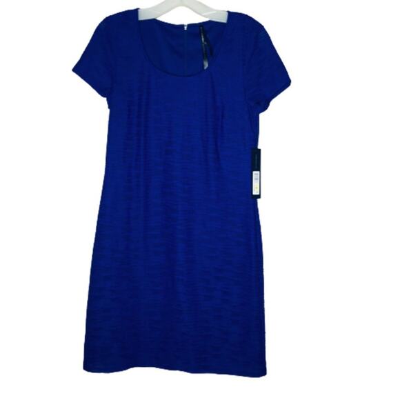 Marc New York Andrew Marc Short Sleeve A-Line Texture Knit Jacquard Dress MEDIUM - Picture 9 of 9